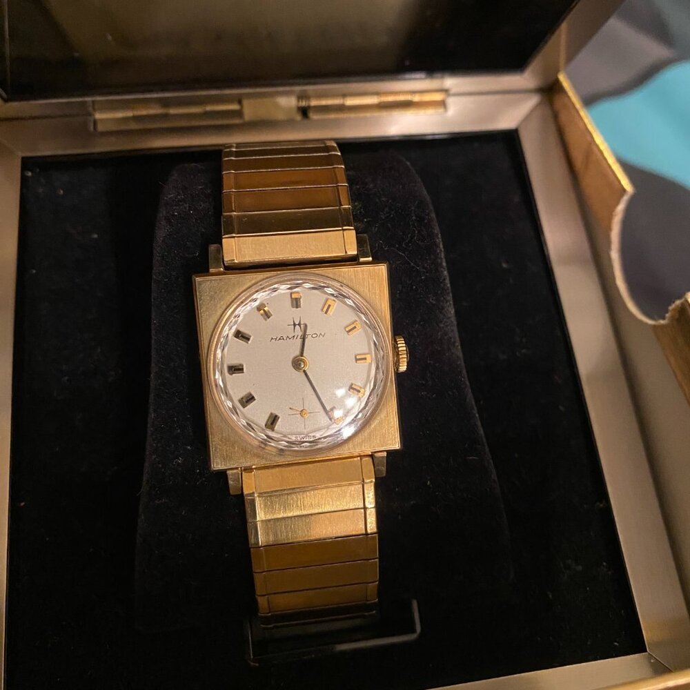Vintage Hamilton Gold Watch 10k rgp in case w/ cert.